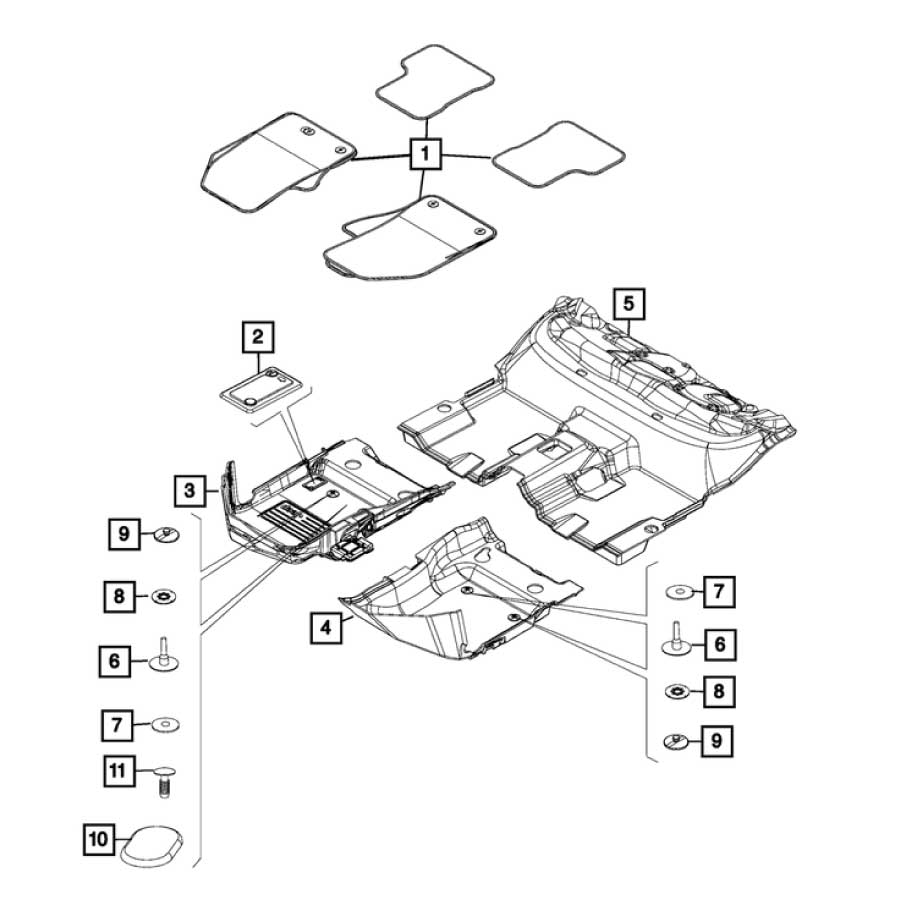 Alfombras de interior MOPAR sintético Jeep Renegade 2016-2018 - Image 2