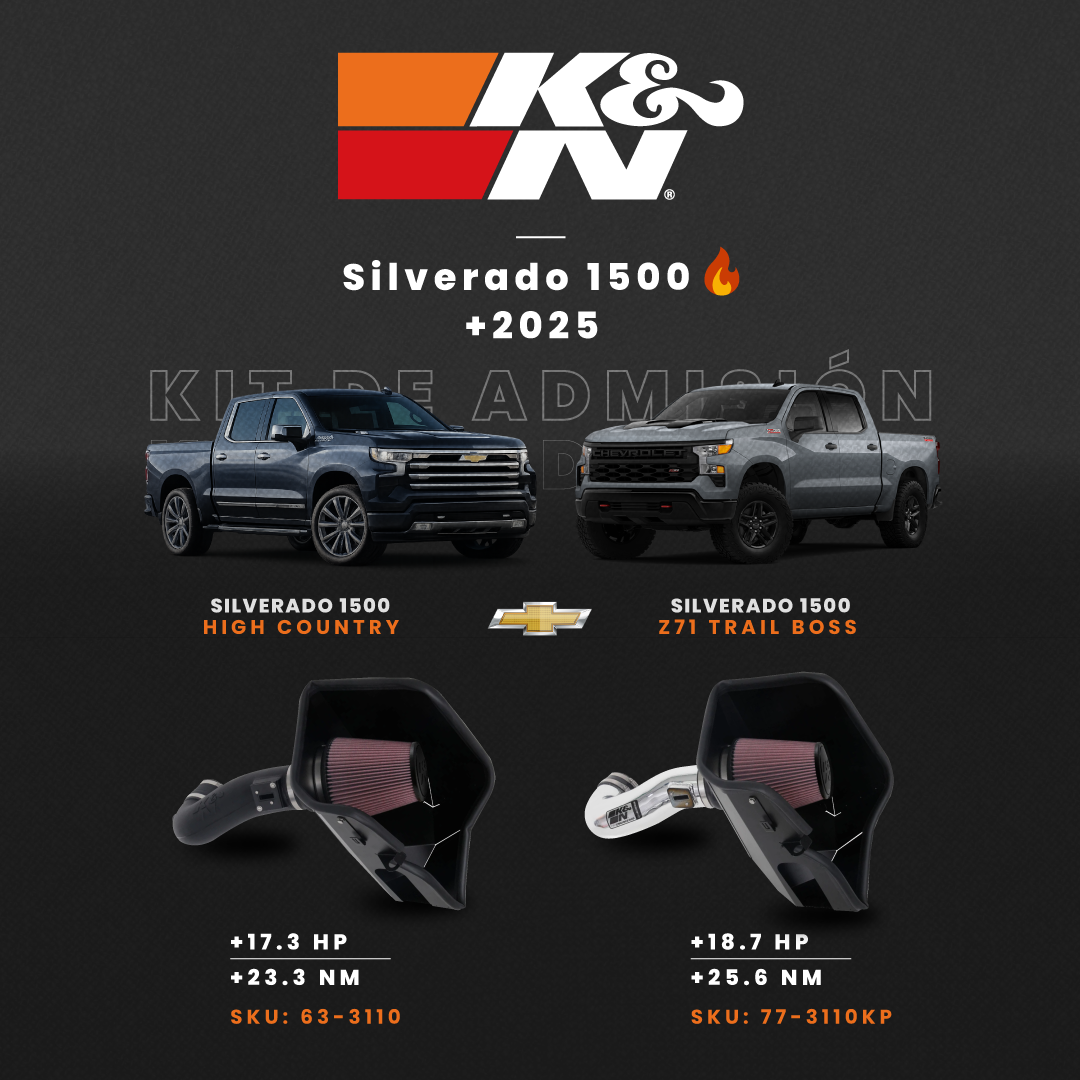 Kit Admision Aluminio K&N 77-3110KP Silverado 1500 5.3L/6.2L V8 - Image 2