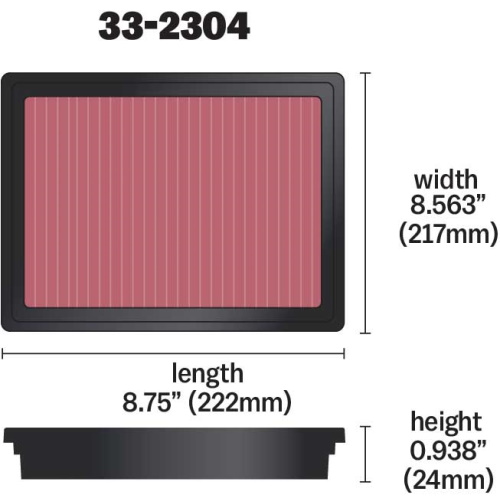 Filtro de Aire K&N Subaru Impreza/Forester/Legacy/Outback 2.5L 2003-2020 33-2304 - Image 3